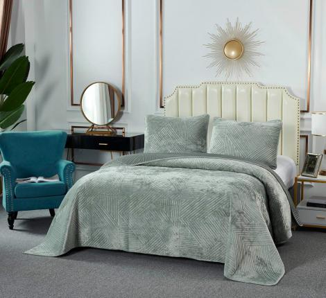 Покрывало "Sofi de Marko" Патрисия (изумруд 1) Велюр, 160х220