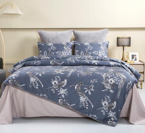 Постельное белье "Kazanov.A." Фазан (графит/бежевая платина) Велюр/Egypt Cotton, 1,5 спальный