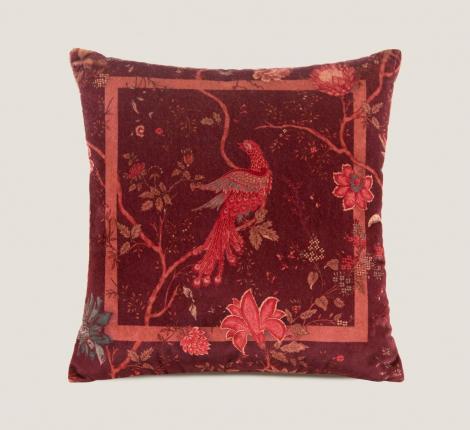 Подушка Frati "BIRDS OF PARADISE" BORDEAUX (бордовый), 50х50
