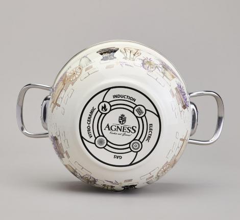 Кастрюля эмалированная со стеклянной крышкой "LAVANDER CATS", 2,8 л