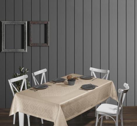 Скатерть "DO&CO" броде жаккард 160х220 ROMA, капучино