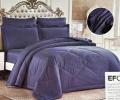 Постельное бельё EFOR SATEN LACIVERT темно-синий (4 наволочки), Евро
