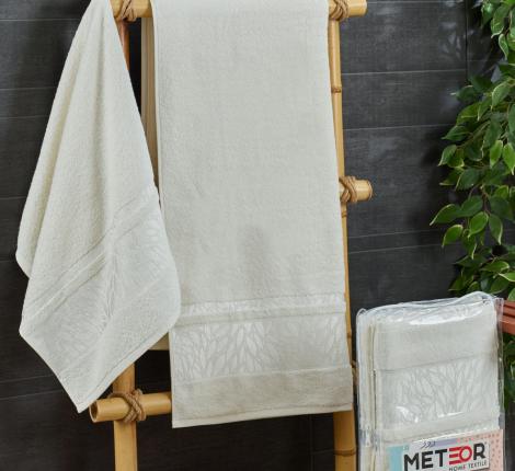 Комплект махровых полотенец "METEOR" (50x90/1)(70х140/1) 2 шт. ZEREN, кремовый