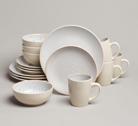 Набор посуды обеденный BRONCO "CROCUS" на 4 персоны, 16 предметов (бежевый)