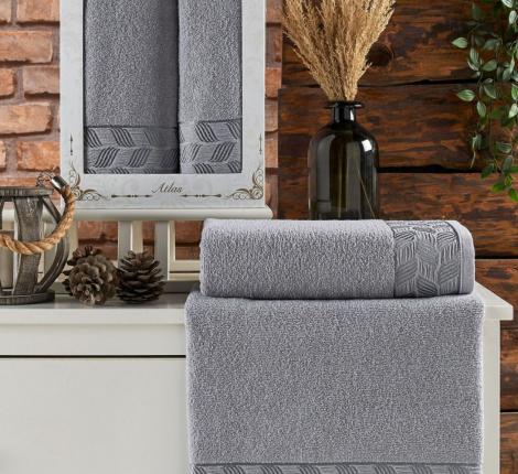 Комплект махровых полотенец "TWO DOLPHINS" (50x90/70х140) 2 шт. ATLAS, серый