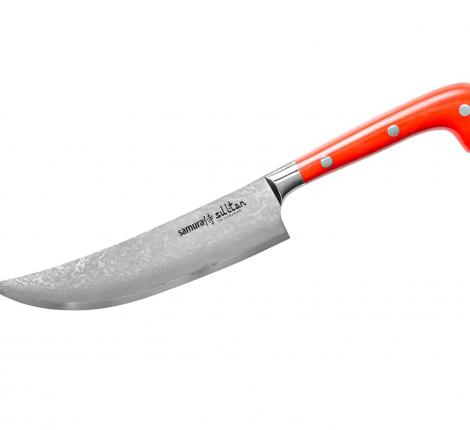 Нож кухонный-пчак &quot;Samura SULTAN&quot; 159 мм, G-10 (красный)
