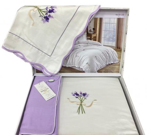 Постельное бельё "Maison D'or" LAVENDER EMBROEDERY Сатин Евро, сиреневый