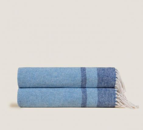 Плед хлопковый Frati "COUNTRY" DENIM (синий), 130х170