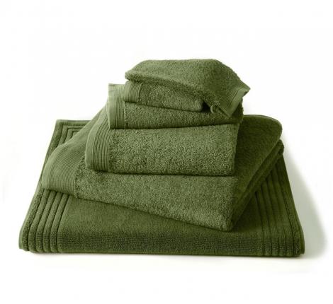 Полотенце махровое "Blanc des Vosges" UNI FORET (зелёный), 55х110