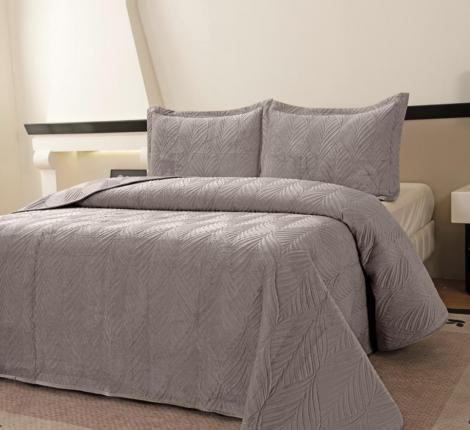 Покрывало "Sofi de Marko" Таира (серый) Велюр, 240х260