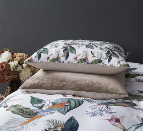 Постельное белье "Kazanov.A." Колибри Каллиопа (бежевый жемчуг) Велюр/Egypt Cotton, Евро