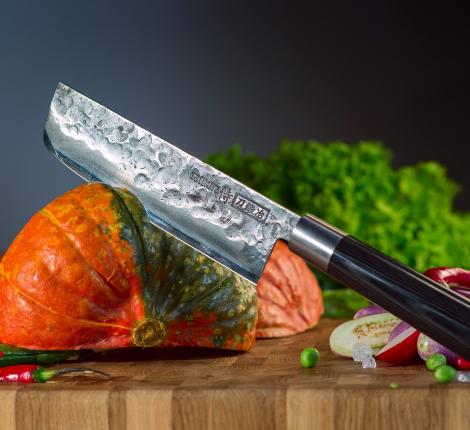 Нож кухонный "Samura BLACKSMITH" Накири 168 мм, гвоздичное масло, салфетка