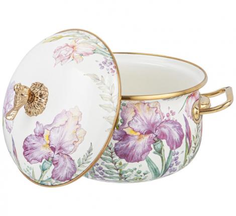 Кастрюля эмалированная с крышкой "IRISES", 2,8 л