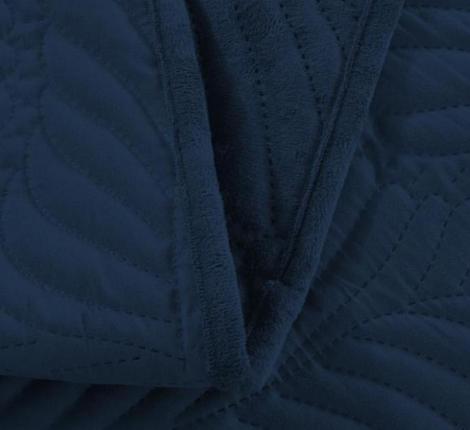 Покрывало из вареного бархата "KARTEKS" 04, 240х260 (50х70-2 шт), синий