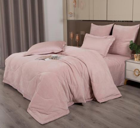 Постельное белье с одеялом "Kazanov.A." Lindor Fluffy (лайт пудра) Велюр/Egypt Cotton, Евро