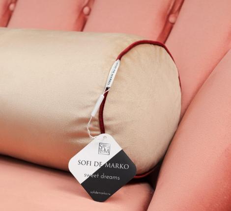 Подушка-валик "Sofi de Marko" Блейк (светло-бежевый) Велюр, 50х18х18