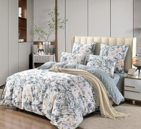 Постельное белье "Sofi de Marko" Монпелье (зеленый) Сатин, Семейный