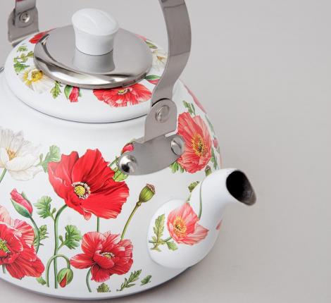 Чайник  "БЕЛЫЕ МАКИ", 1,0 л
