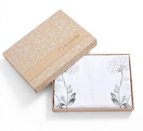 Постельное белье с вышивкой "Asabella" 2259-6 Мако-Сатин, Евро