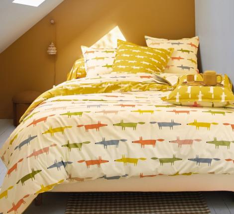 Постельное бельё "Blanc des Vosges" BIRTHDAY FOX перкаль, 1,5 спальный