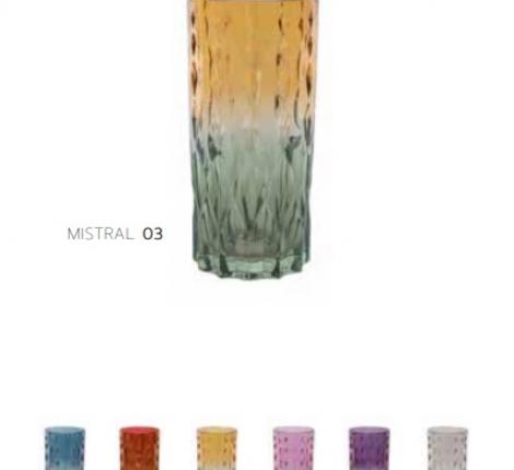 Набор высоких стаканов 6 штук "MISTRAL" хрустальное стекло, высота 15 см