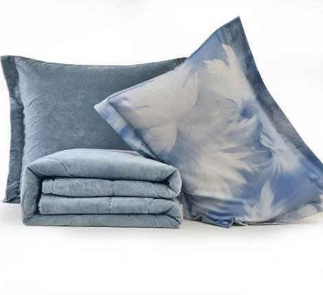 Постельное белье с одеялом "Sofi de Marko" Ренато №33 Велюр/Сатин, Евро