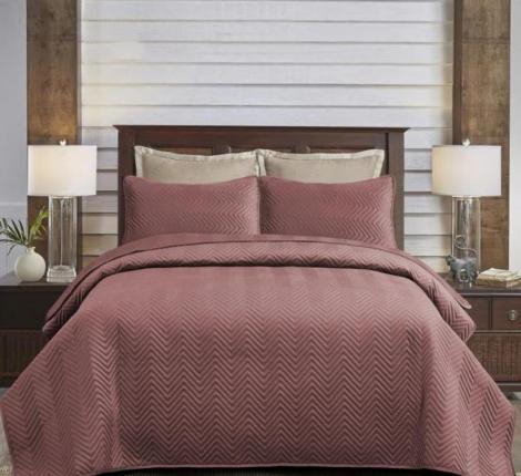 Покрывало из бархата "KARTEKS" 02, 240х260 (50х70-2 шт), пудра