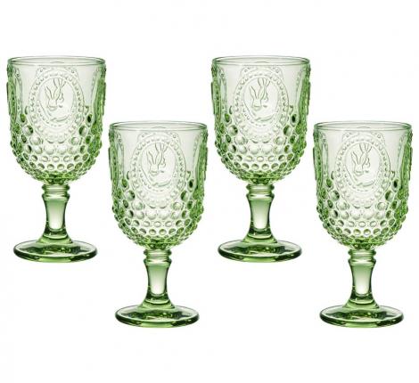 Набор бокалов для вина 4 штуки "SUNDAY" GREEN, 280 мл
