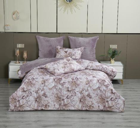 Постельное белье с одеялом "Kazanov.A." Хиллари (пыльная роза) Велюр/Egypt Cotton, Семейный