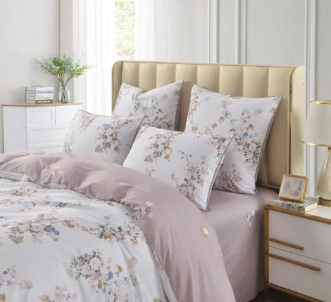 Постельное белье "Sofi de Marko" Адель (пудра) Сатин, 1,5 спальный