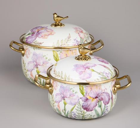 Набор эмалированных кастрюль с крышкой "IRISES", 4 предмета