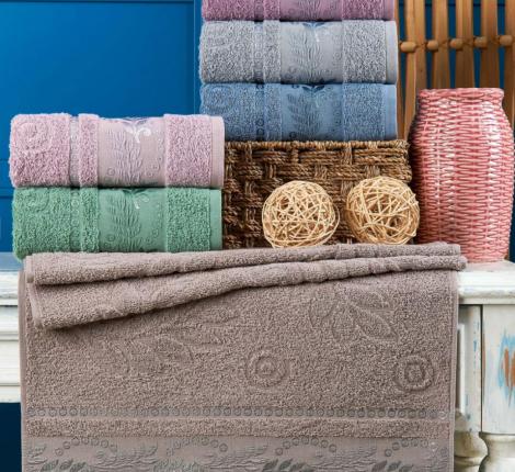 Набор махровых полотенец "PHILIPPUS"  70х140 (1/6 ) SUPER COTTON (A403) YUSRA