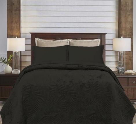 Покрывало из вареного бархата "KARTEKS" 04, 240х260 (50х70-2 шт), антрацит