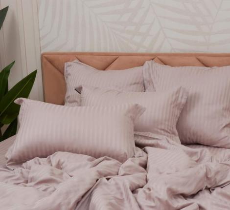 Постельное белье "Sofi de Marko" Моне (пепел лиловый) Страйп Сатин, Евро (50х70-2шт.)