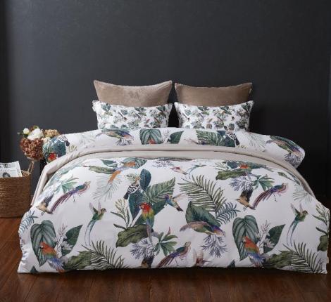 Постельное белье с одеялом "Kazanov.A." Колибри Каллиопа (бежевый жемчуг) Велюр/Egypt Cotton, Семейный