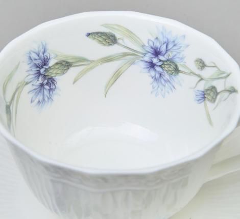 Чайный набор "ВАСИЛЬКИ" на 2 персоны, 4 предмета (330 мл)