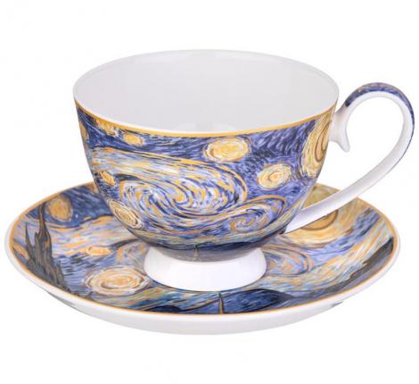 Чайная пара "ЗВЁЗДНАЯ НОЧЬ" (В. ВАН ГОГ), 250 мл