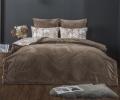 Постельное белье с одеялом "Kazanov.A." Голди (бежевый пудра) Велюр/Egypt Cotton, Евро