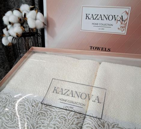 Комплект махровых полотенец "Kazanov.A." Dolce (молоко), 50х90+70х140