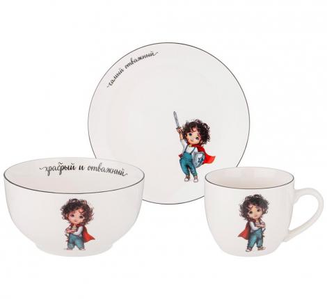 Набор детской посуды "САМЫЙ ОТВАЖНЫЙ", 3 предмета