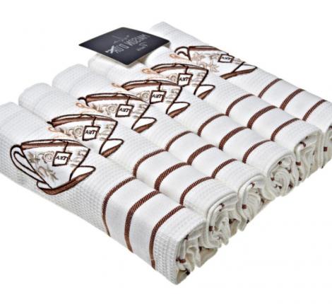 Комплект кухонных полотенец Maison D'or "EKOSE" 50х70-6шт, кремовый