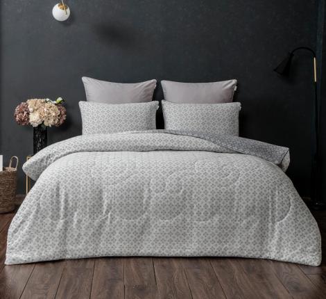 Постельное белье с одеялом "Kazanov.A." Кемер (серебро бежевый) Муслин, Евро