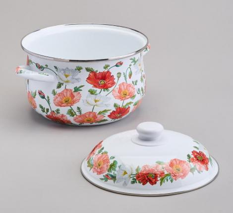 Кастрюля эмалированная с крышкой "МАКИ",  3.6 л