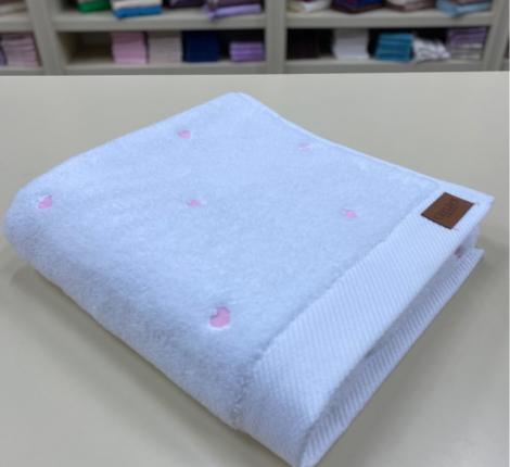 Полотенце микрокоттон AMBIELLA &quot;KALPLI&quot; 50x90, белый с розовым
