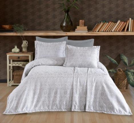 Гобеленовое покрывало "DO&CO" 240х260 (50x70-2 шт.) AYDA, серый