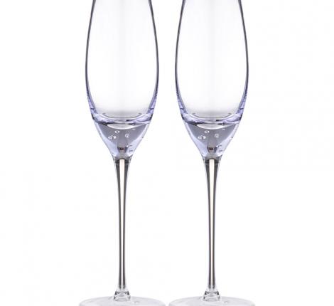 Набор бокалов для шампанского 2 штуки "BUBLES" PURPLE, 200 мл