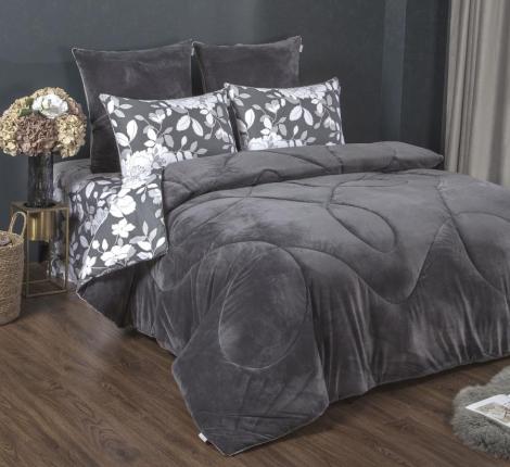 Постельное белье с одеялом "Kazanov.A." Адели (графит платина) Велюр/Egypt Cotton, Семейный
