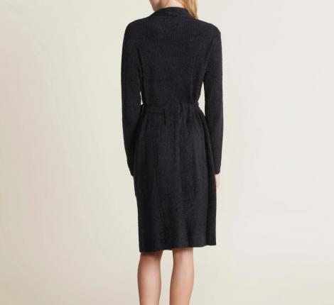 Халат трикотажный "Barefoot Dreams" CCL RIBBED ROBE, 9черный), M