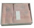 Комплект полотенец с вышивкой 30x50-50x100-70x140 Maison D'or &quot;BONNI&quot;, грязно-розовый
