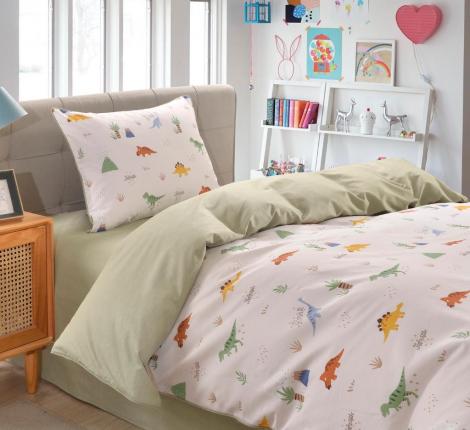 Постельное белье детское "Sofi de Marko" Динозаврики (зеленый) Сатин, 1,5 спальный